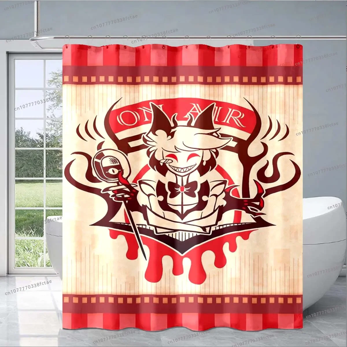 Штора для душа Helluva Boss, комедия, принт фильма, занавеска для душа с мультяшным красным рисунком, модное украшение для ванной комнаты для взрослых и детей