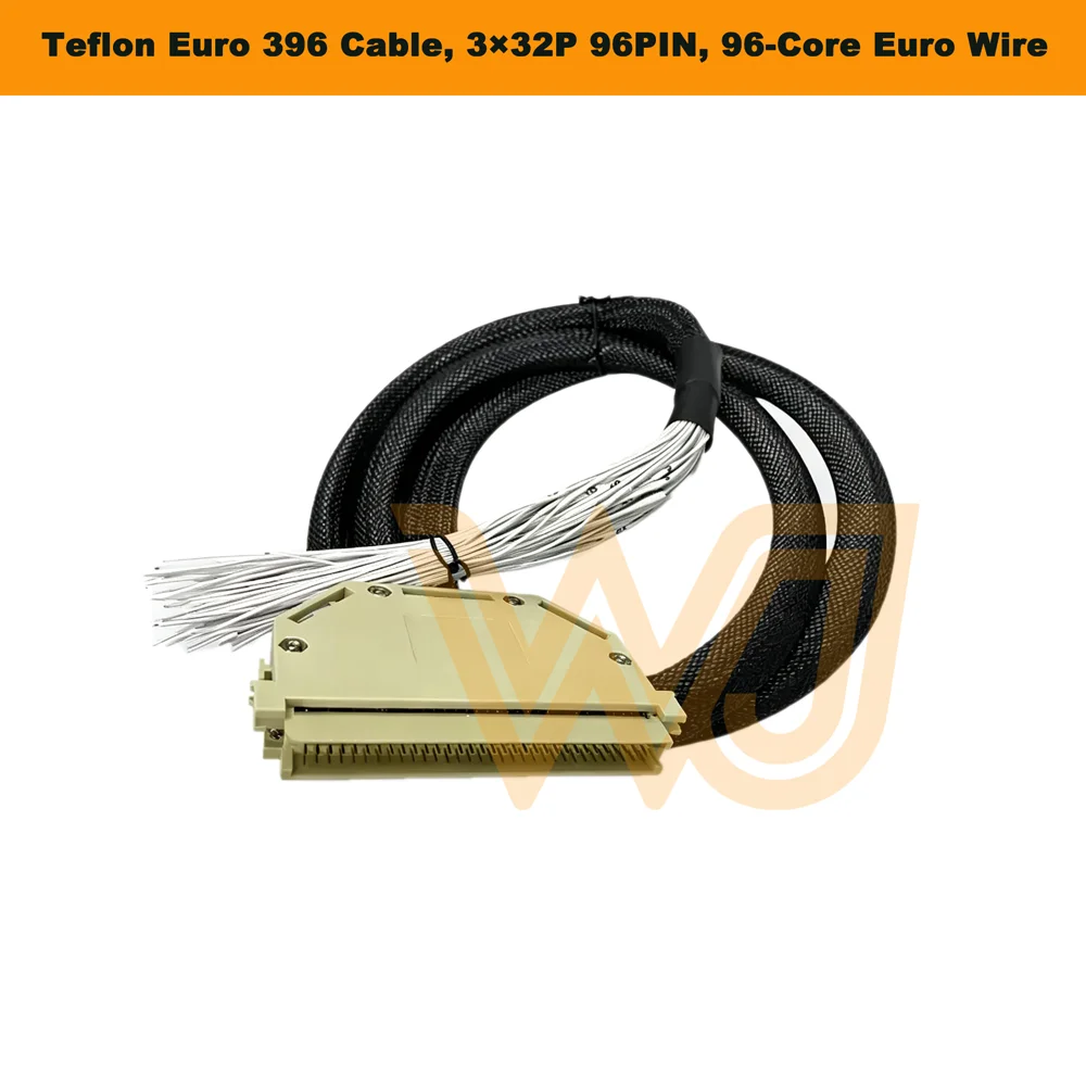 High Temp Teflon Euro 396 Wire Harness, 96Pin (3×32P), 96 Core Pure Copper Cable with Gold Plated Contacts