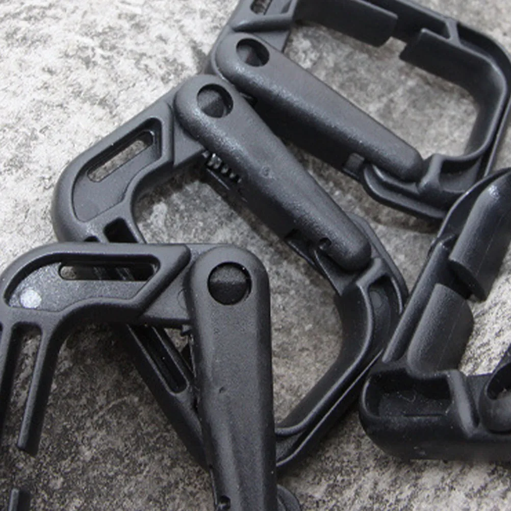 

6pcs D Shaped Carabiner Buckle Heavy Duty Outdoor Keychain For Camping Hiking Climbing Multifunctional Bottle Opener Plastic