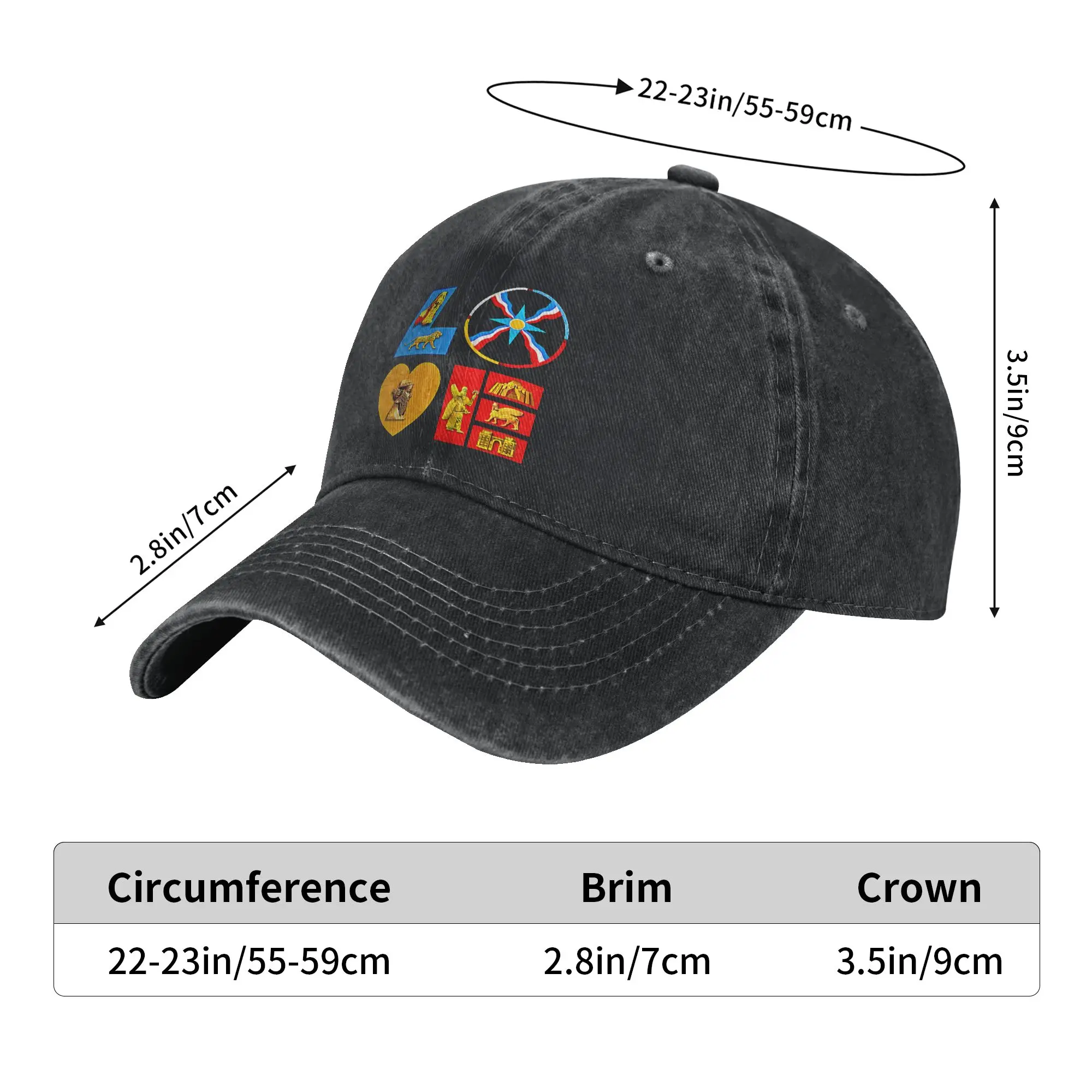 Assyrian Love  Merch Baseball Caps Unisex Casual  Hats Cap Adjustable Trucker Hats Snapback Cap