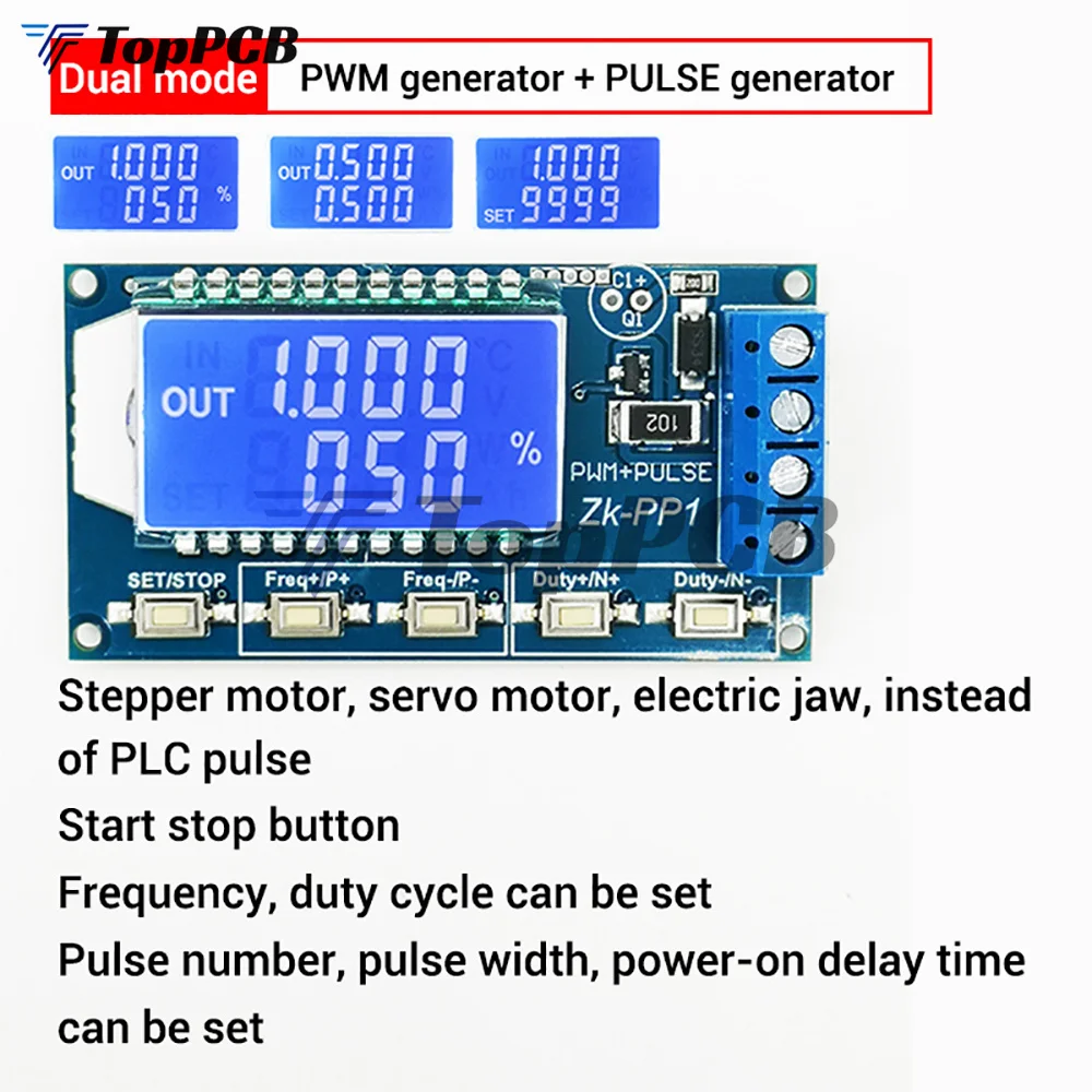 DC 3.3V-30V 1-Channel 1Hz-150KHz Dual Mode Signal Generator Square Wave LCD PWM Pulse Frequency Duty Cycle Adjustable Module