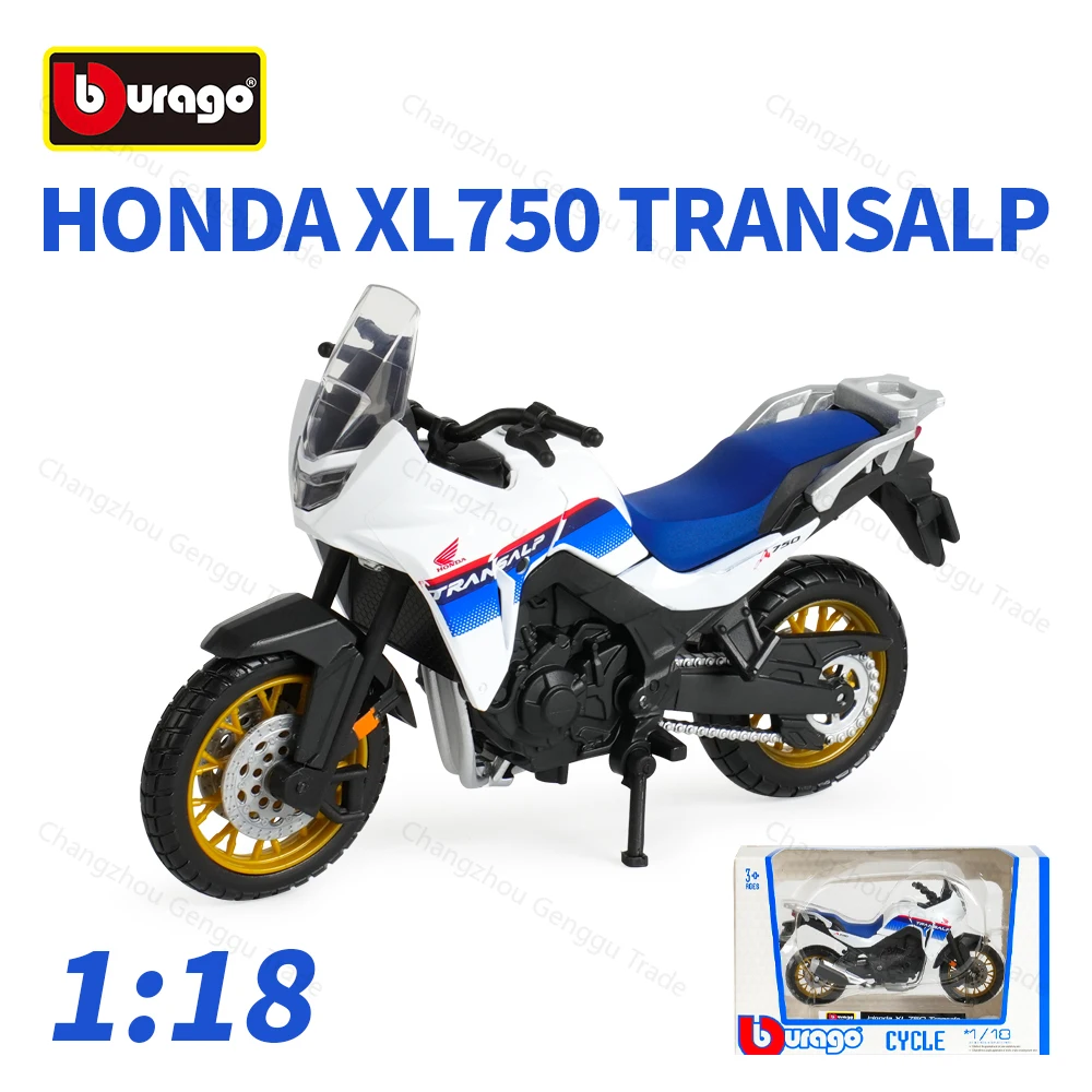 Bburago 1:18 Honda XL750 Transalp Druckguss-Fahrzeuge Sammlerstück Motorradmodell Spielzeug