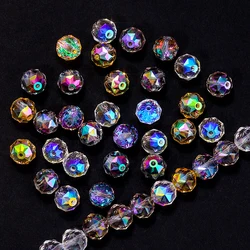 8mm 10mm Round Crystal Beads Faceted Glass Loose Spacer Beads for Jewelry Making Supplies Necklace Bracelet Earring DIY 50pcs