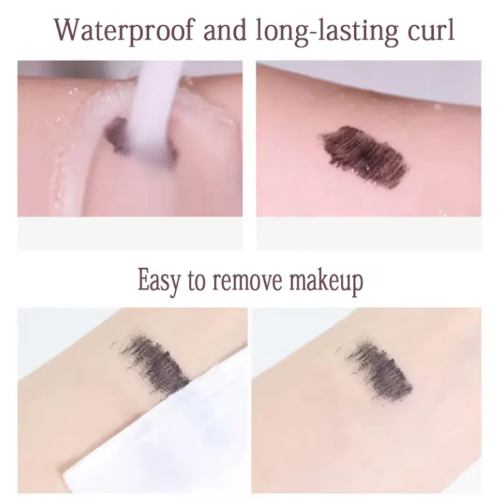 فرشاة فائقة الدقة من ألياف الحرير ماسكارا تجعيد سريعة الجفاف غير لامعة تدوم طويلاً مكثفة باللون البني والأسود فرشاة مستحضرات التجميل #6