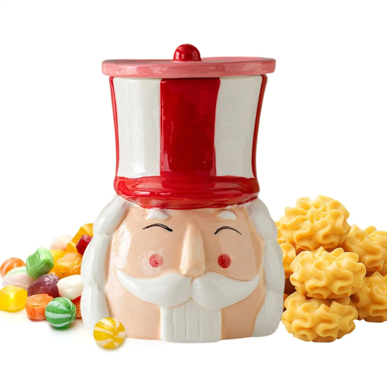 Christmas Resin Storage Jar Multifunctional Resin Container Decor With Lid Christmas Themed Cookie Jars For Kids Girls
