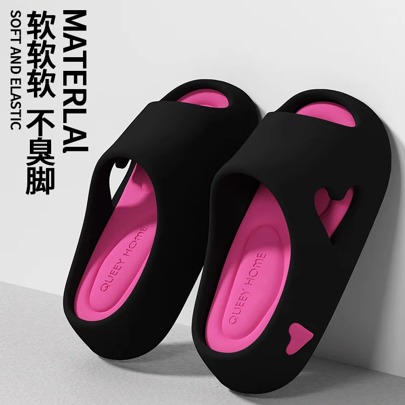 2024 Fashion Women's Home Slippers Sandals Beach Slides Solid Color Non-slip Thick Shower Shoes for Summer Slippers