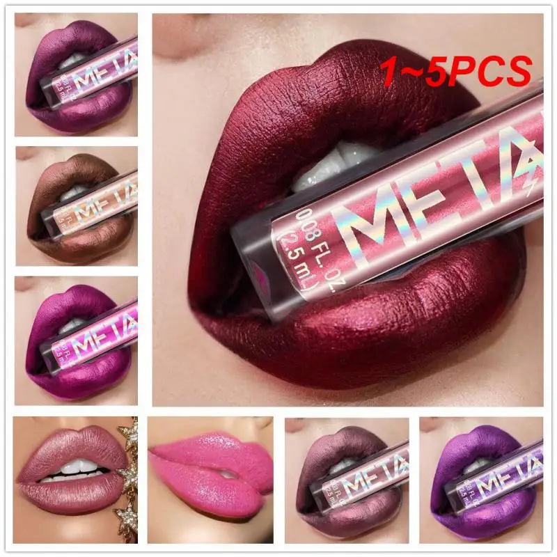 

1~5PCS Waterproof Lip Gloss Shiny Highly Pigmented Dazzling Finish Long Lasting Makeup Sparkling Irresistible