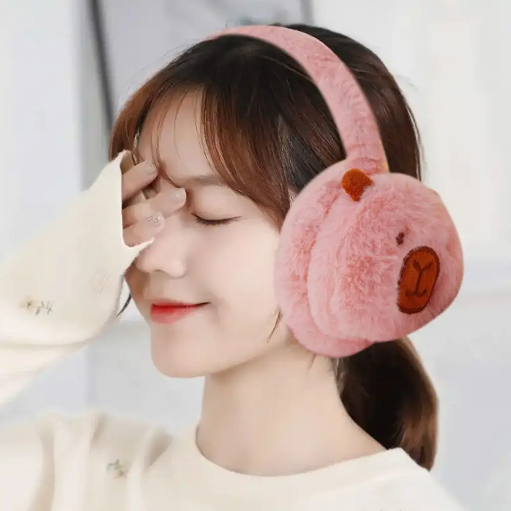 ที่ปิดหูคาปิบาร่าน่ารัก อุ่น นุ่ม หนา ป้องกันความหนาว สำหรับฤดูหนาว