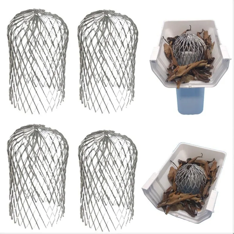 4pcs Metal Aluminum Filter, Gutter Leaf Debris, Sediment Trap, Guard Drain Pipe, Drainage System, Waterproof Gardening Supplies