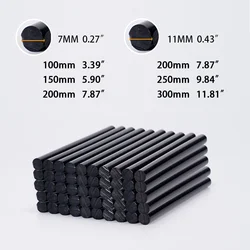 10Pcs/set 7/11mmx100/150/200/250/300mm Non-Toxic Solid Black Glue Sticks Auto Body Painltess Dent Repair For 7/11mm Glue Gun