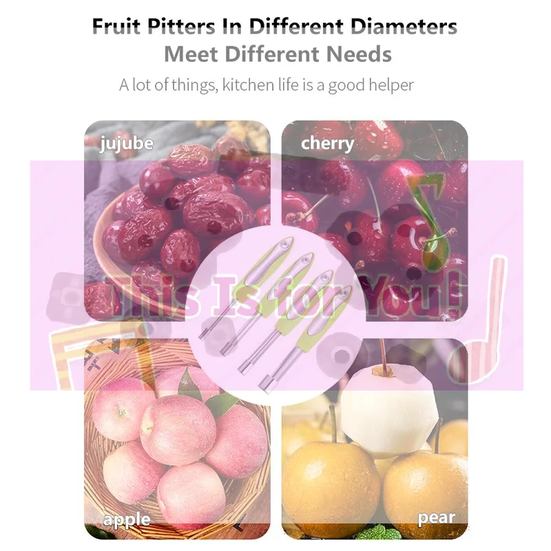 【MA】4 Piece Stainless Steel Fruit Pitting Tool Set For Quickly Removing Cores From Hawthorn Red Dates Apples And Pears