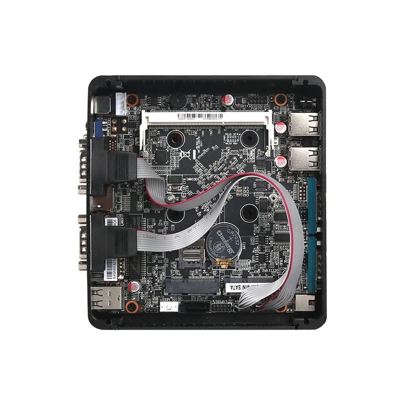 Inter Celeron N2840/J2900 كمبيوتر صناعي صغير يدعم كمبيوتر Linux WiFi مع 2xLAN 4xRS232 6xUSB 1xHDMI 1xVGA Windows10 جاهز