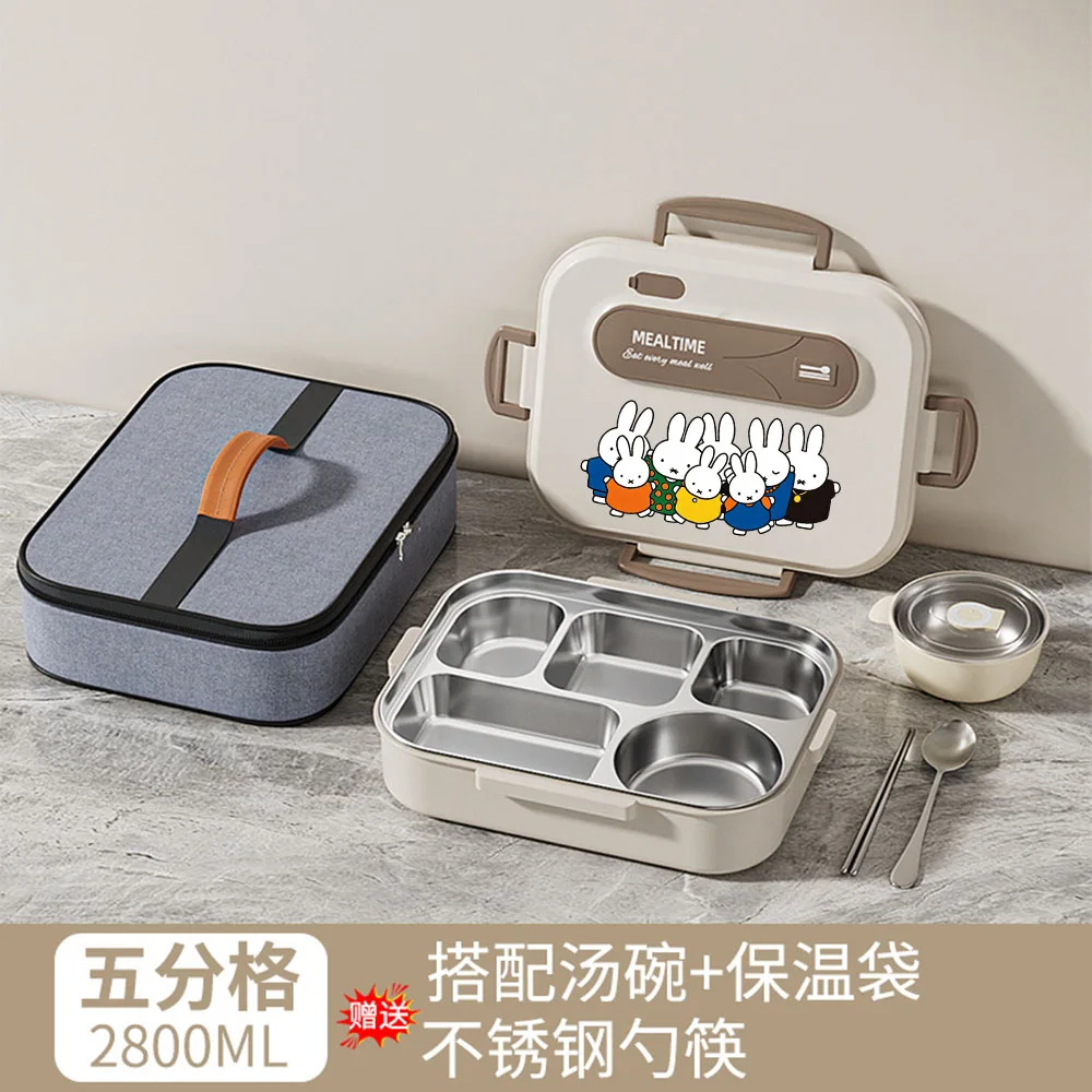 ميفي 5 مقصورة بينتو مجموعة صناديق 2800 مللي حاوية طعام من الفولاذ المقاوم للصدأ مع حقيبة معزولة وعاء الحساء أدوات المائدة للمكتب والمدرسة #6