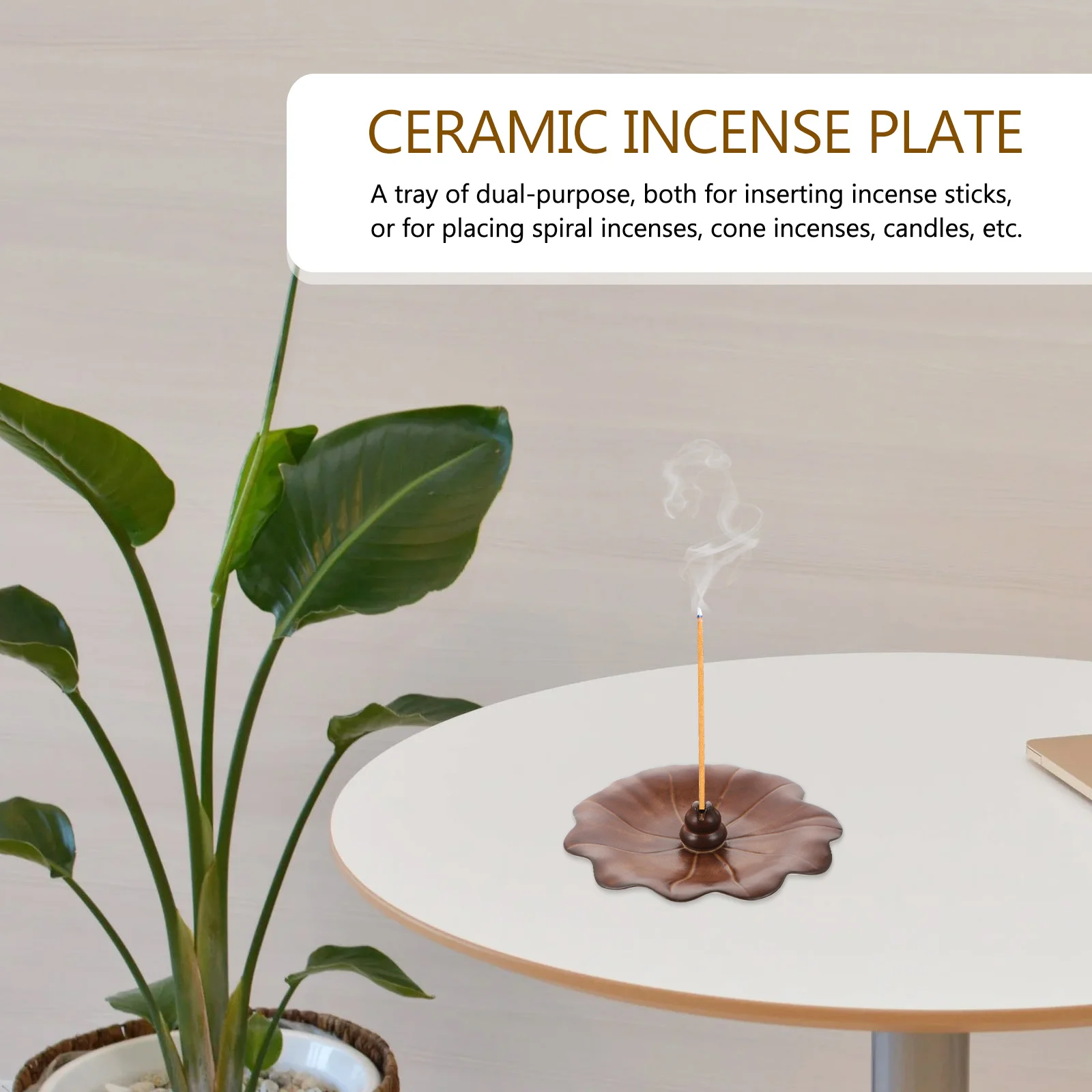 

Creative Ceramic Incense Burner Decorative Tray Multi Use for Sticks Cones Candles Home Decoration Tearoom Adornment Gift