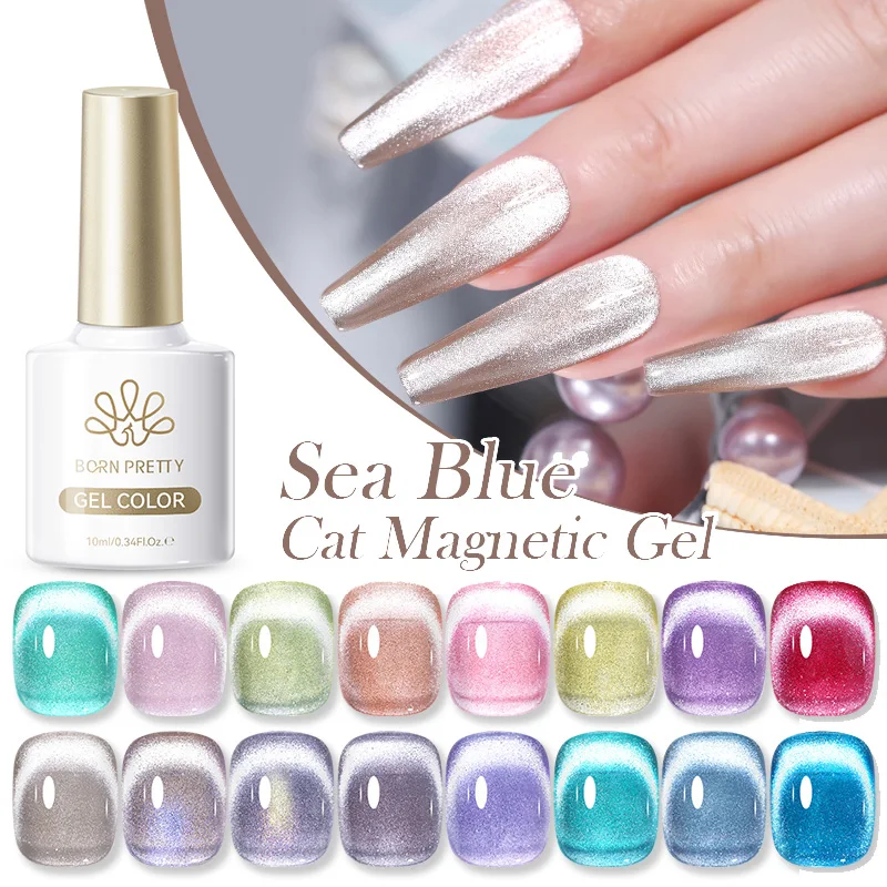 BORN PRETTY 10ml brillo brillante gato esmalte de uñas de Gel magnético semipermanente remojo UV LED barniz de manicura arte de uñas