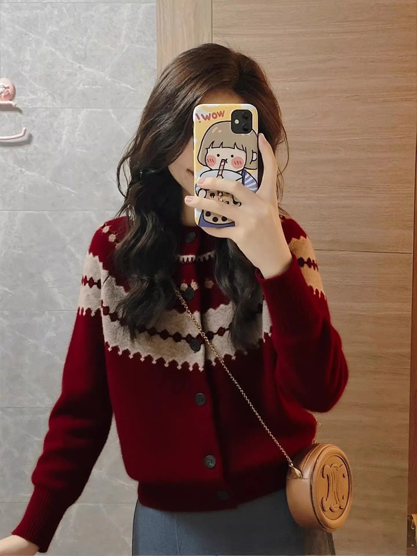 

Уникальный дизайн, красный вязаный свитер с круглым вырезом и бахромой, повседневный, мягкий, осенне-зимний, новый стиль, женская мода, стиль для поездок на работу, длинный рукав.