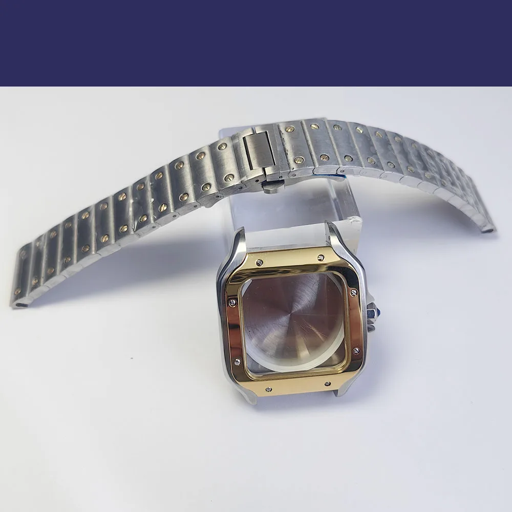 38 مللي متر مربع حالة الفضة حزام الفولاذ المقاوم للصدأ لإصلاح أجزاء وملحقات التجميع لساعات الحركة الأوتوماتيكية NH34 NH35