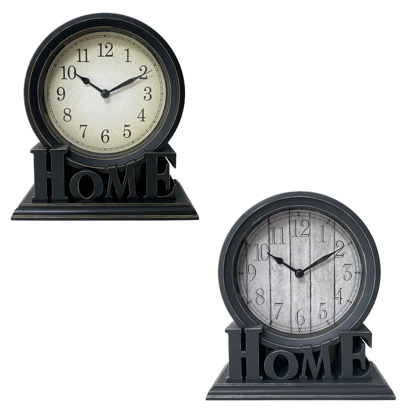ساعة مكتب كلاسيكية غير موقوتة مزخرفة صامتة تناظرية ساعة طاولة ريترو لسطح المكتب وطاولة غرفة النوم الداخلية سهلة القراءة