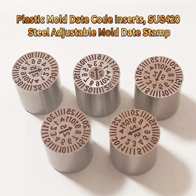 Plastic Date Code Inserts, SUS420 Steel Adjustable Date Stamp Production Recording