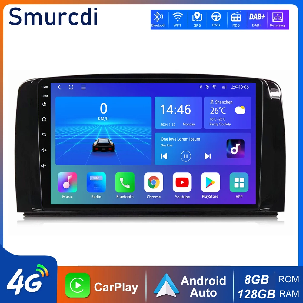 

Android 16 Car Radio For Mercedes Benz R-Class R Class W251 R280 R300 R320 2005 - 2017 Carplay Auto Navigation GPS 2 Din Stereo