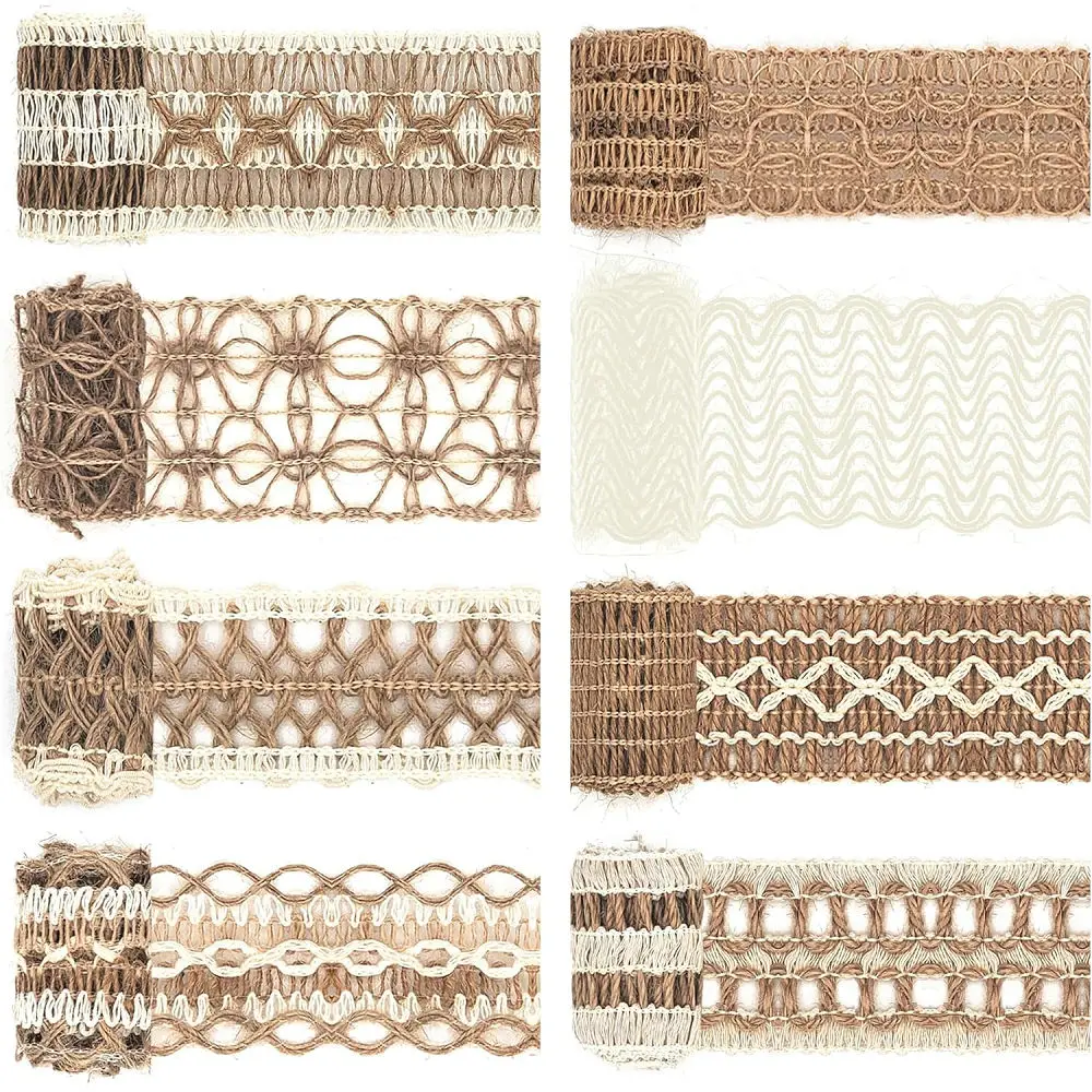 Cintas de arpillera de 2 metros, cinta de yute Natural para manualidades y manualidades, regalo, boda, fiesta, decoración del Festival de Navidad