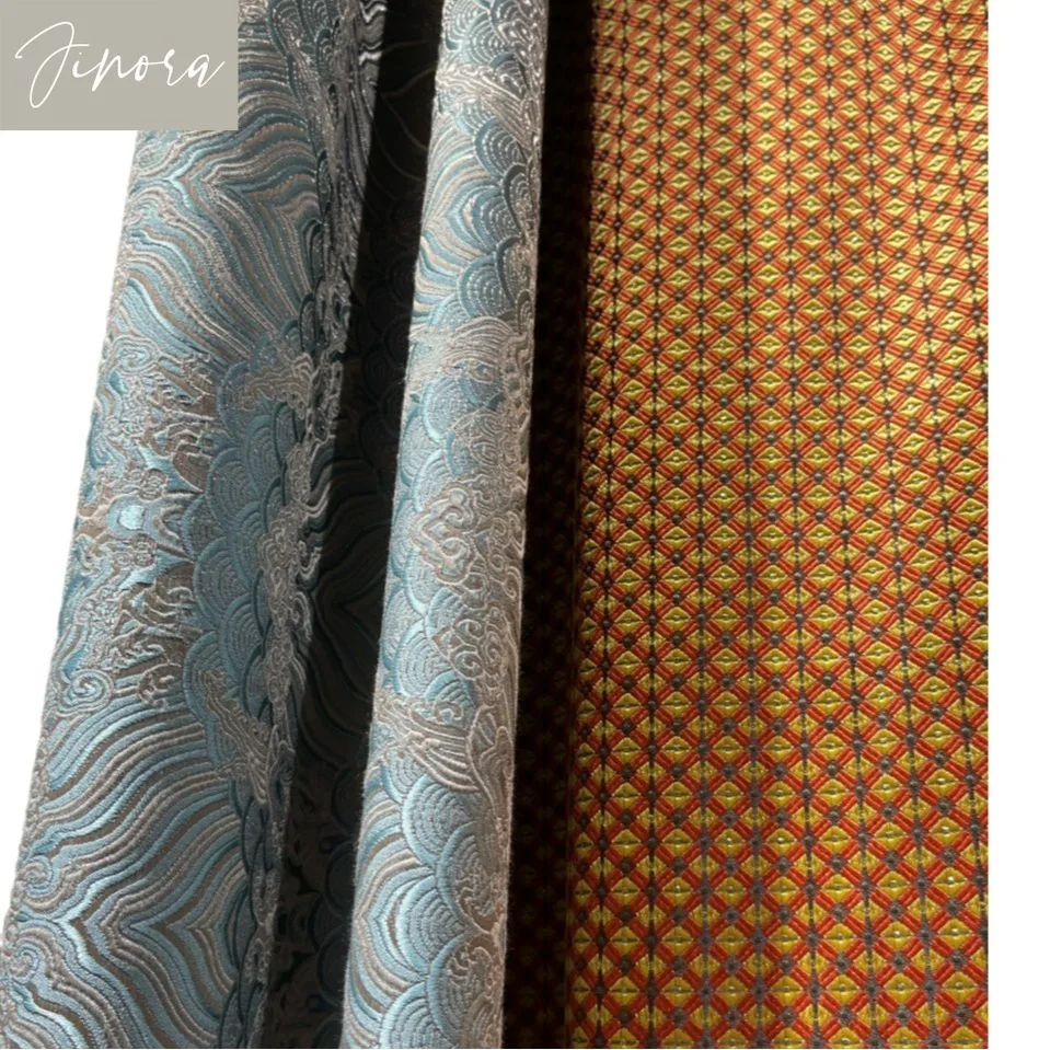 living room Chinese style sea pattern curtains High precision new Chinese style classical and luxurious