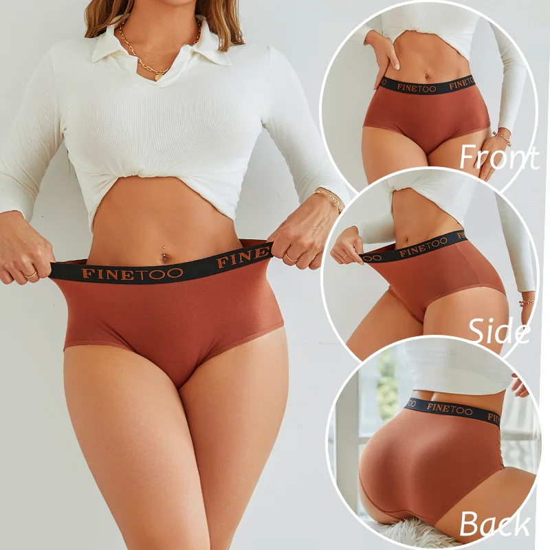 Finetoo 3Pcs Women's Cotton Briefs Women Plus Size Seamless Panties Breathable Underwear Female Low Waist Soft Lingerie S-XXL - Image 2