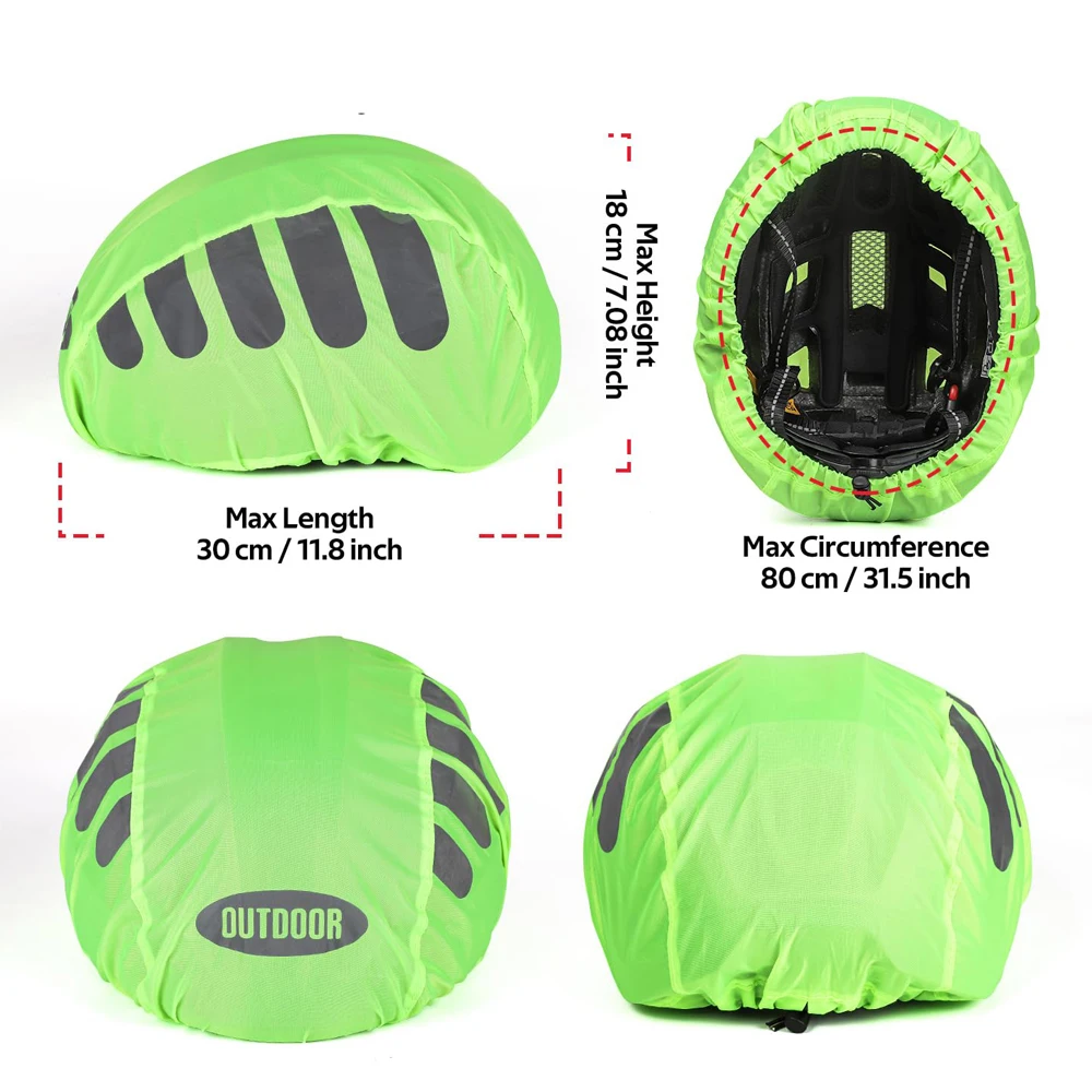 Cubierta para la lluvia para casco de bicicleta, cubierta impermeable para la lluvia con rayas reflectantes, casco para bicicleta de montaña