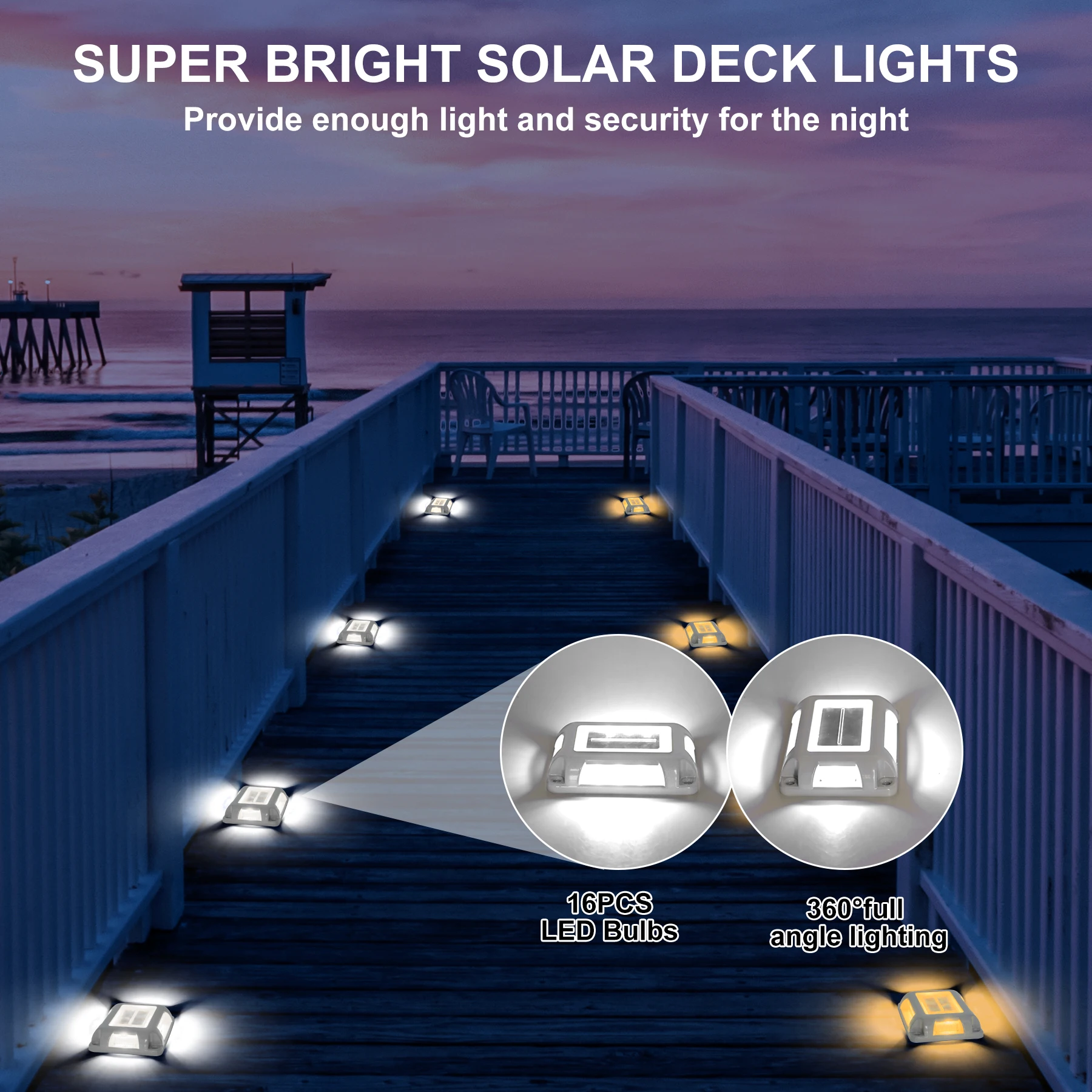 1pc 16leds Super Bright Rectangle Solar Ground Light Solar Light IP65 Waterproof Driveway Markers Step Lights Solar Deck Light