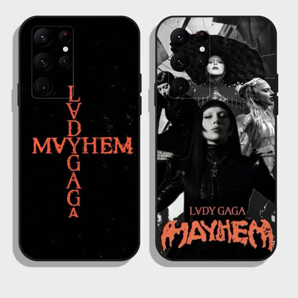 

L-LADY G-GAGA M-MAYHEM Phone Case For Samsung Galaxy A73,21,22,32,71,53,52,51,80,5G Soft Black Cover