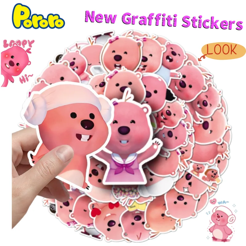 

New Pororo Loopy New Graffiti Waterproof Decorative Sticker Cartoon Cute Mobile Phone Case Hand Account Water Cup Diy Sticker