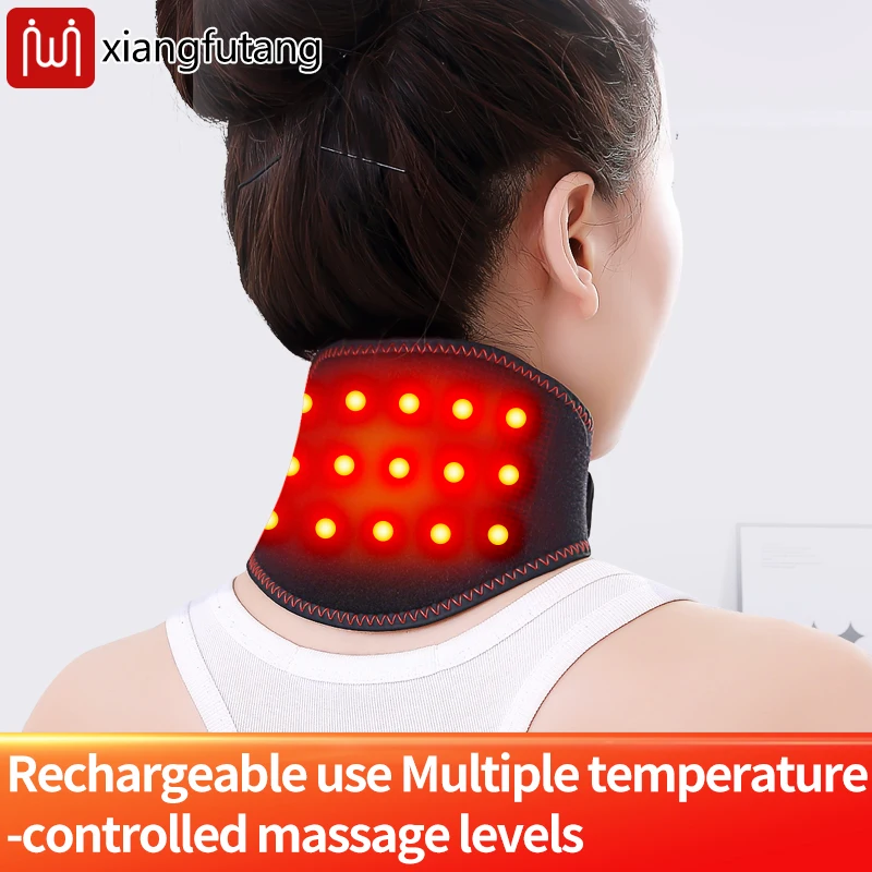 Roter Licht-Heizungs-Nackschutz lindert Nackenschmerzen Steifheit Zervikale Spondylose Zervikale Spondylose Entspannen Tragbar warm