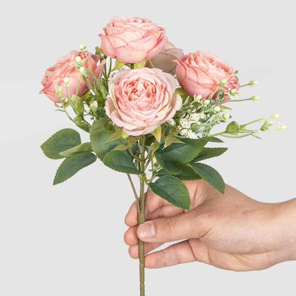 

Artificial Flowers Peony Home Bedroom Table Bonsai Decoration Outdoor Yard Garden Bouquet Wreaths Wedding Background Accessories