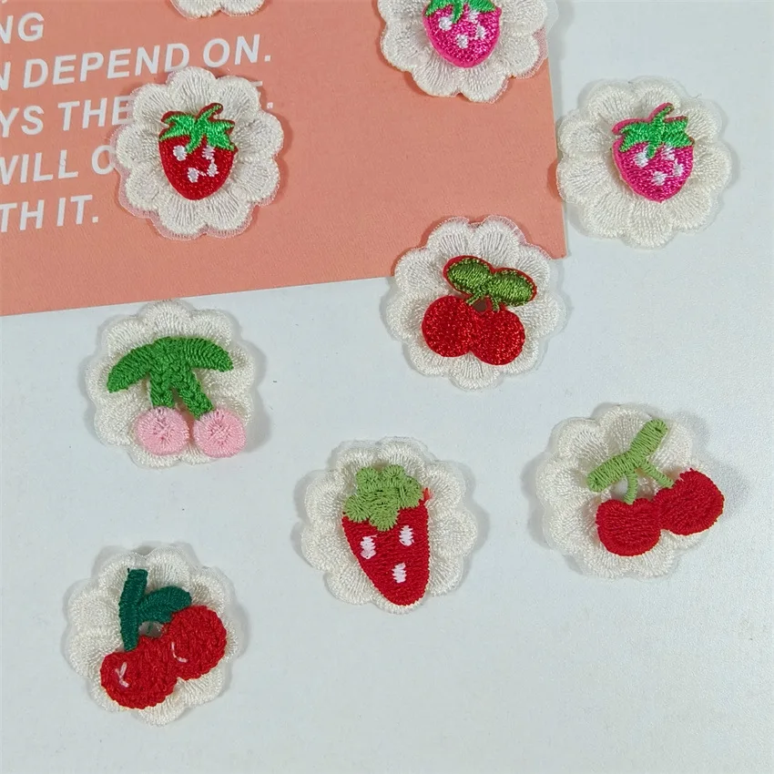 

15 шт. 2,5 см мини-аксессуары для волос вишневая и клубничная пряжа, тканевые аппликации, чехлы для компонентов «сделай сам», сумки, обувь, носки и Gar