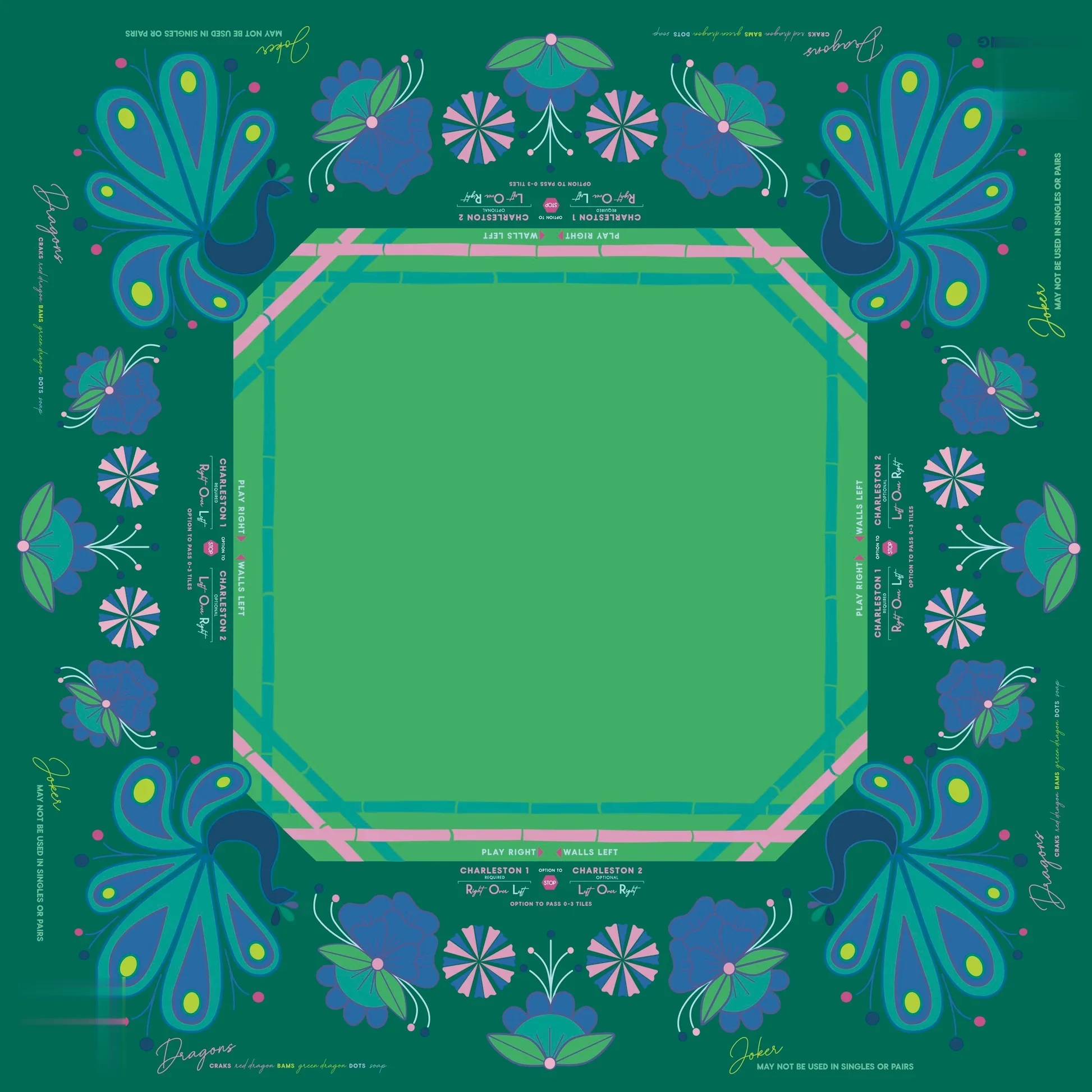 80cm Green Mahjong Table Mat Waterproof Anti‑Slip Deformation‑Resistant Mahjong Mat for Table Poker Dominoes