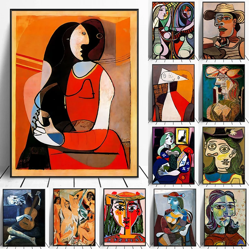 

Frameless Pablo Picasso Famous Art Collection DIY Diamond Painting Abstract Retro Mural Gallery Living Room Home Decoration