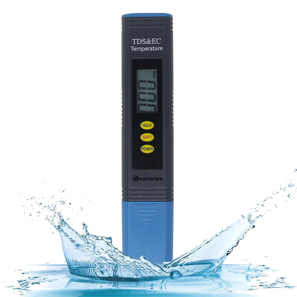 Ketotek Digital PH Meter Thermometer ATC TDS&EC Temperature Tester Celsius Fahrenheit degrees for Aquarium Pool Wine Urine Water