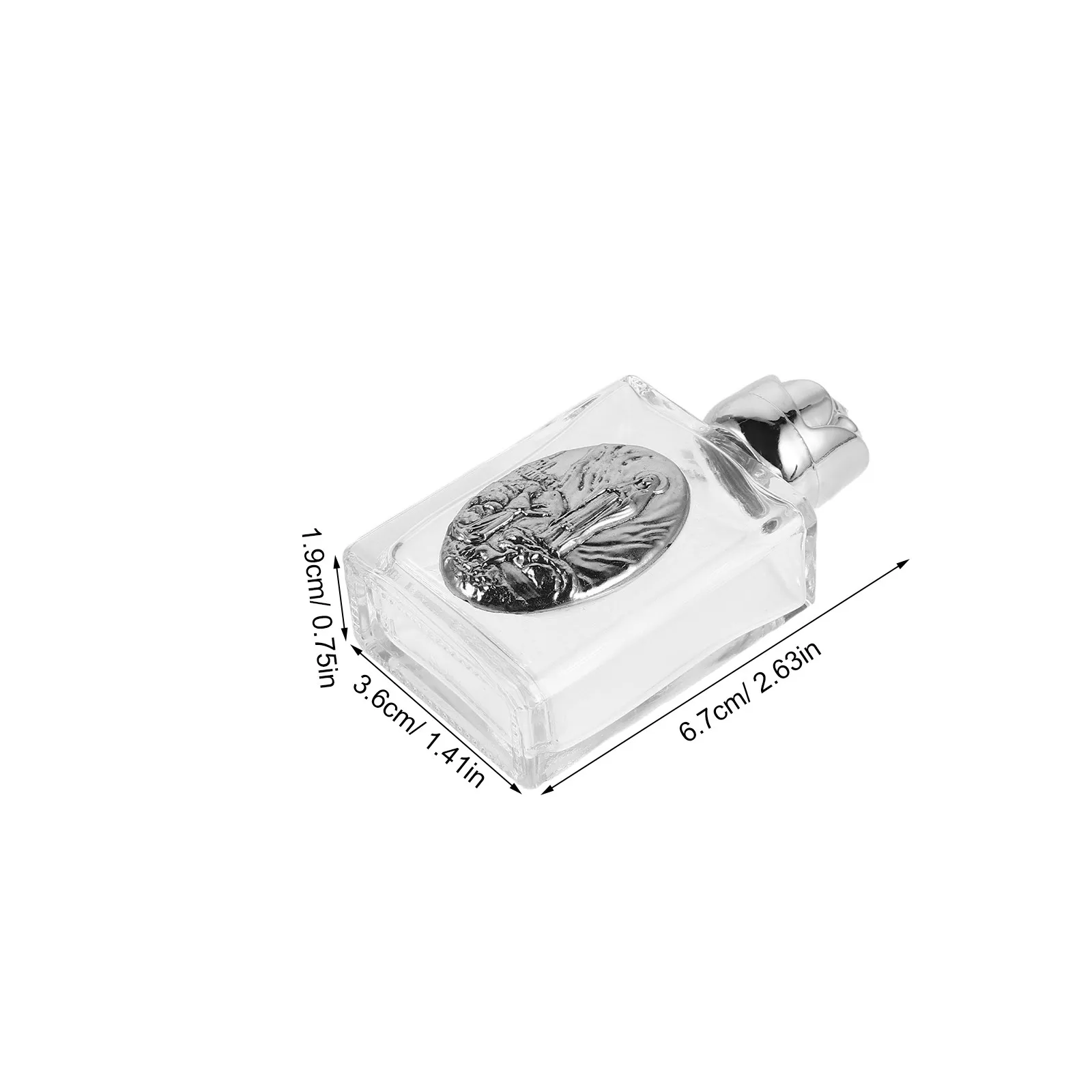 10pcs 15ml Mini Holy Water Container Glass  Embossed Religious Empty Travel Bottle For Church Catholic Baptisms Party