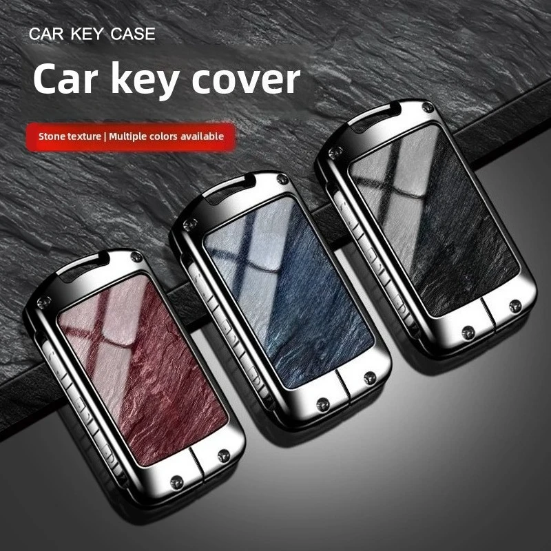 Housse de protection pour clé de voiture Volvo S60, coque complète XC40, boucle XC90, motif pierre classique C40 S90