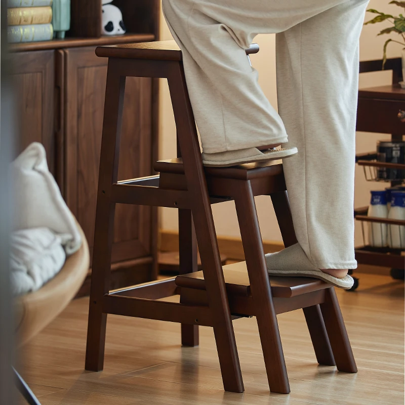 Stool dual-purpose step ladder Household multi-functional stacked three-step ladder Flower stand Thickened stair ladder