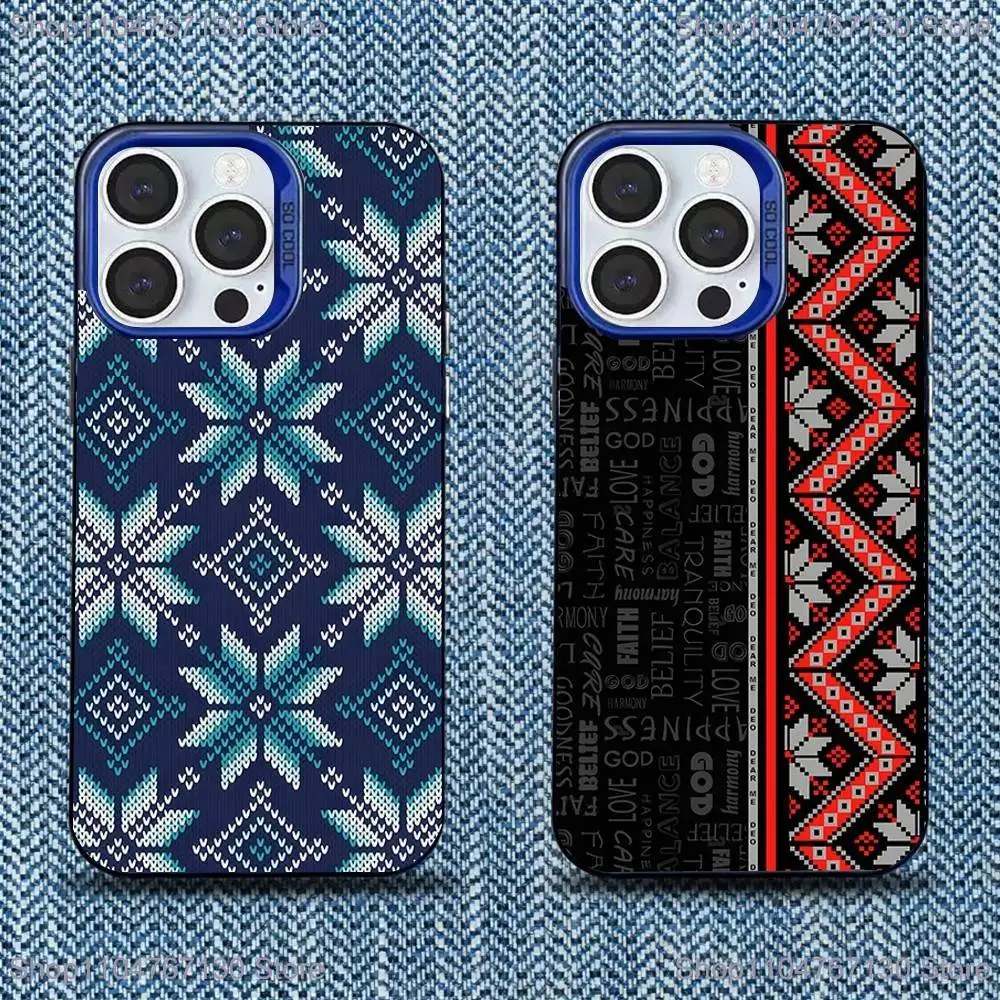 

U-Ukraine Ornaments P-Pattern Phone Case For iPhone 17,16,15,14,13,12,11,Mini,Pro,SE,MAX Blue Matte Silicone Cover