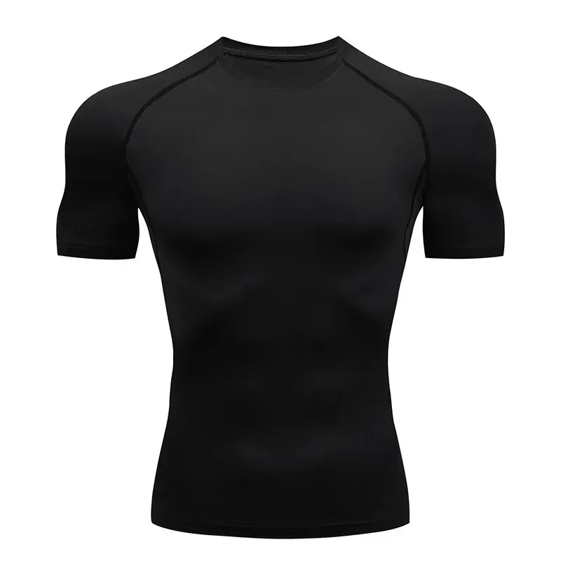 2024 Compression T Shirt Men Summer Sportswear Running T-shirt Elastic Quick Dry Sport Tops Tee Athletic Gym Workout Shirts Men