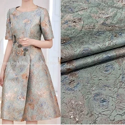 Jacquard Brocade Fabric for Diy Sewing Dress Clthing Fabrics Metal Wire Flower Decorate National Style Cloth By Meter