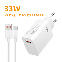 Quick Charge 3.0 USB Fast Charger 33W Wall Adapter EU US Plug For iPhone Xiaomi Huawei Samsung Mobile Phone 6A USB Type-C Cable