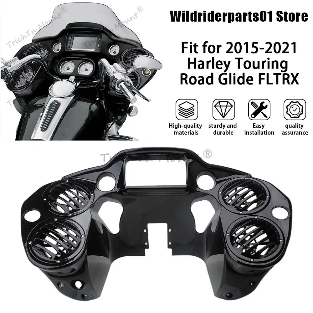 

Motorcycle 6.5-inch Inner Fairing Assembly w Four Speaker Lids ABS Plastic Fit For Harley Touring Road Glide 3 FLTRT 2023-2025