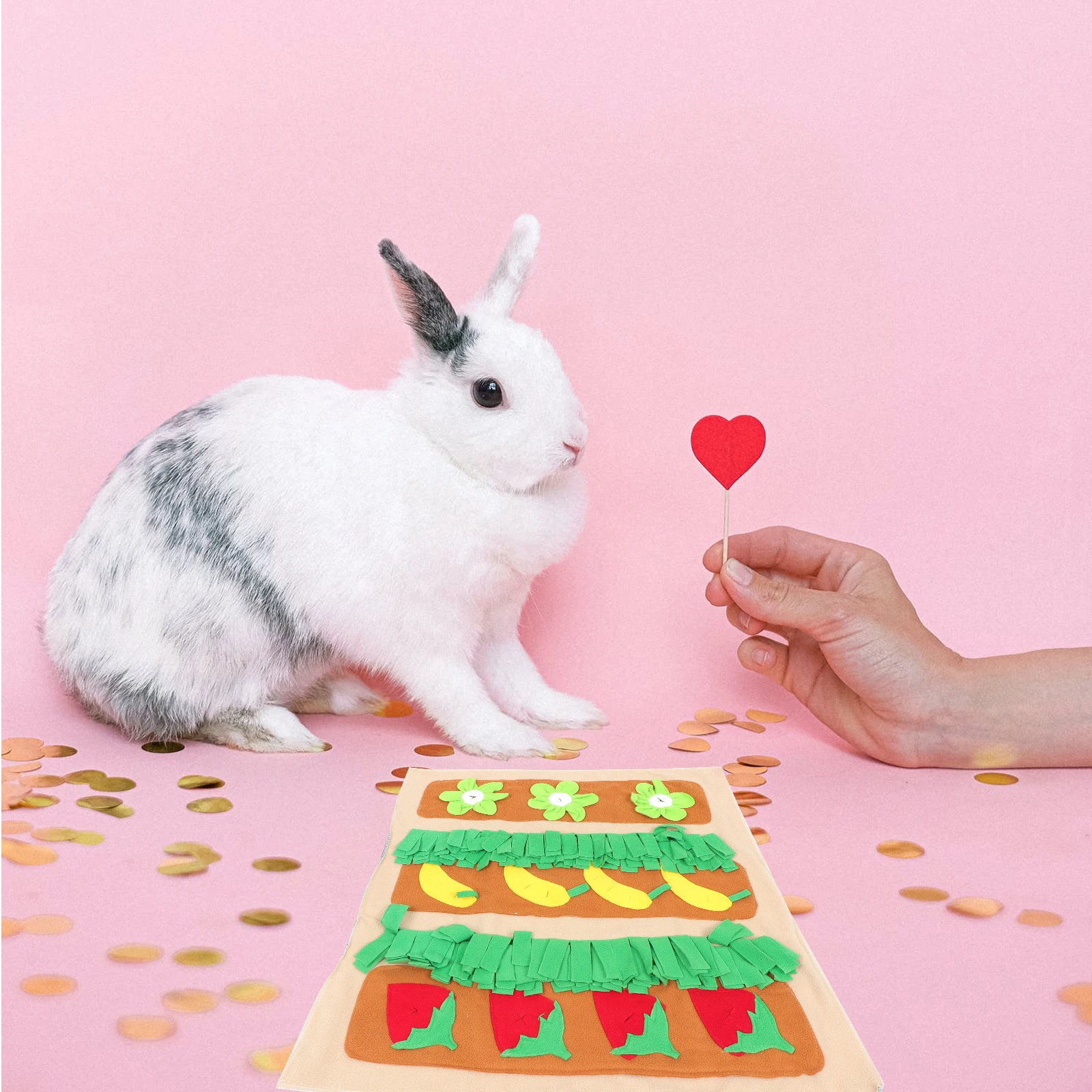 

Rabbit Foraging Mat Pet Feeding Snack Dispenser Dog Snuffle Mat Bunny Pad Slow Eating Curiosity Satisfaction Lightweight Storage