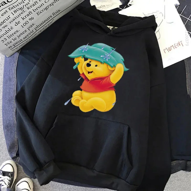 Winnie The Pooh Graphic Printed Hoodies Women Cute Disney Casual Streetwear Sweatshirt Autumn Winter Long Sleeves Pullover Tops