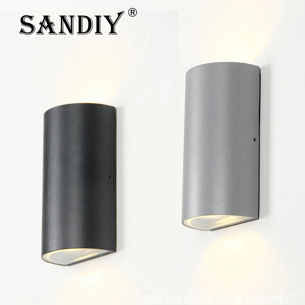 SANDIY LED kinkiet zewnętrzny wodoodporny IP65 ganek ogrodowy kinkiet kryty sypialnia dekoracja nocna oświetlenie lampy aluminium