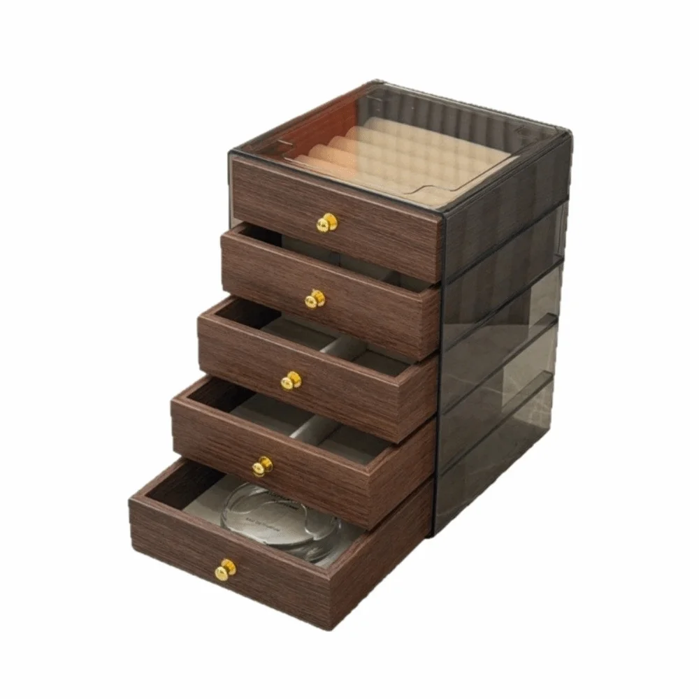 

Large Capacity Jewelry Storage Box 3/5 Layers Detachable Layers Desktop Storage Case Simple Anti-oxidation