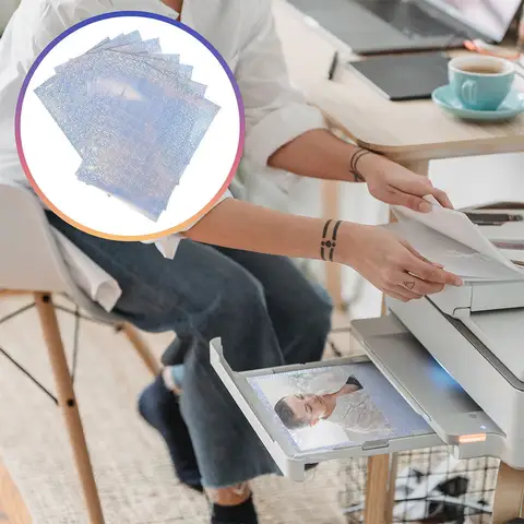 Papel fotográfico láser resistente al agua, hojas de impresora fotográfica brillantes, papel de impresión de tinta en aerosol para oficina y escuela, 8 Uds.